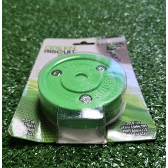 Green Biscuit Orignal Stickhandling Hockey Puck - Picture 2 of 4